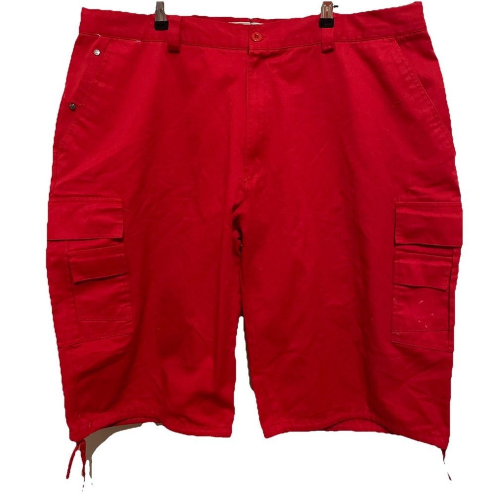 Men's BTL Beyond The Limit Cargo Shorts Big & Tall Size 44X13 RED Cotton